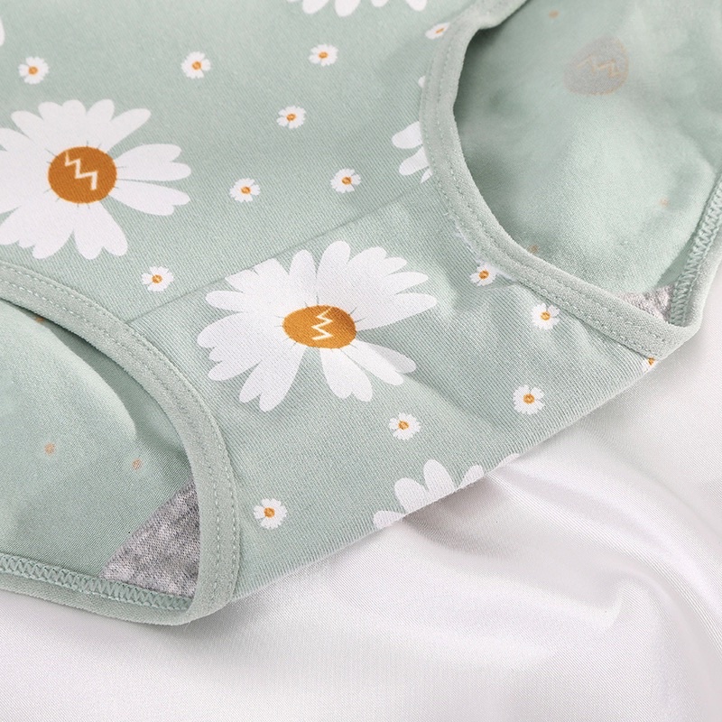 Quần Lót Nữ Cạp Cao - Quần Cotton Hoa Cúc Gen Bụng Kháng Khuẩn Cao Cấp S58
