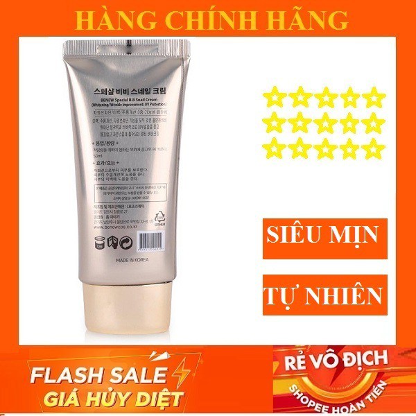 Kem nền phấn nền trắng da, trang điểm che khuyết điểm Special Snail Benew Hàn Quốc 50ml/Hộp- Mỹ Phẩm Hàn quốc | BigBuy360 - bigbuy360.vn