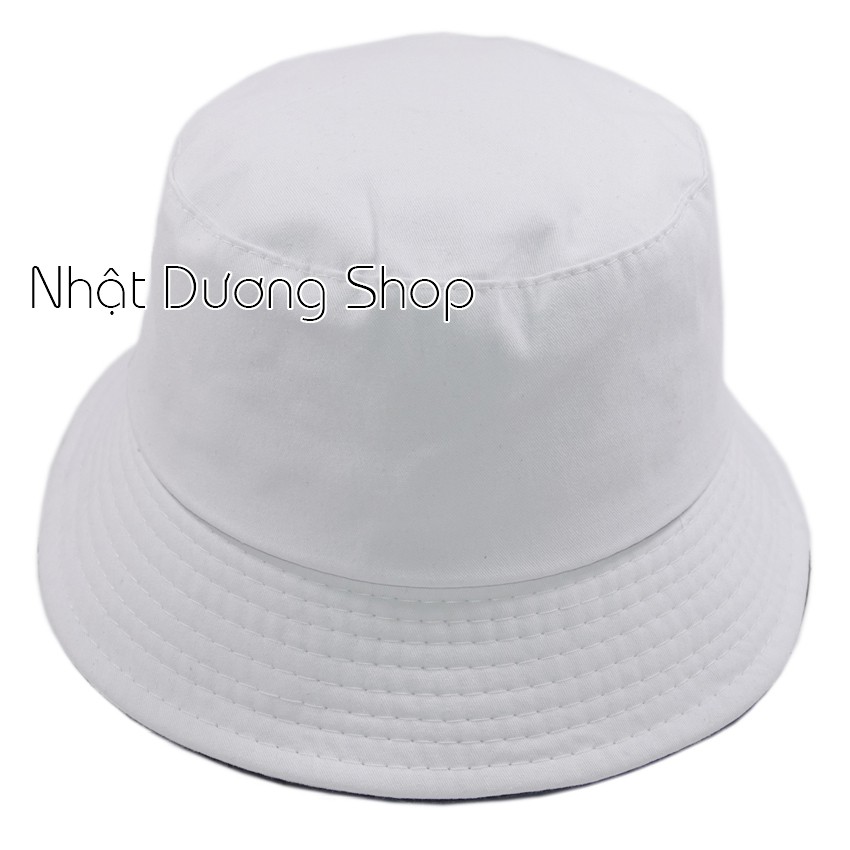 Mũ tai bèo bucket bạch tuộc - Trắng chất liệu Cotton thoáng mát và phù hợp với su thế giới trẻ