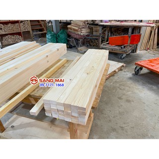 Thanh gỗ thông 2cm x 3cm x dài 80cm + láng mịn 4 mặt
