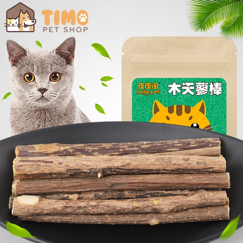 Que Gỗ Catnip Bạc Hà Cho Mèo Gặm Trắng Răng