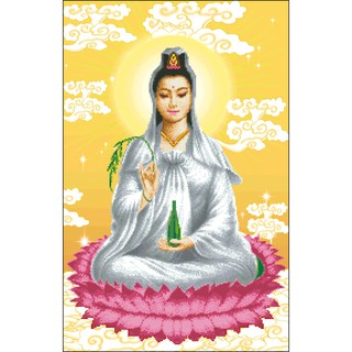 Tranh Thêu Chữ Thập Phật Bà Ngồi-B