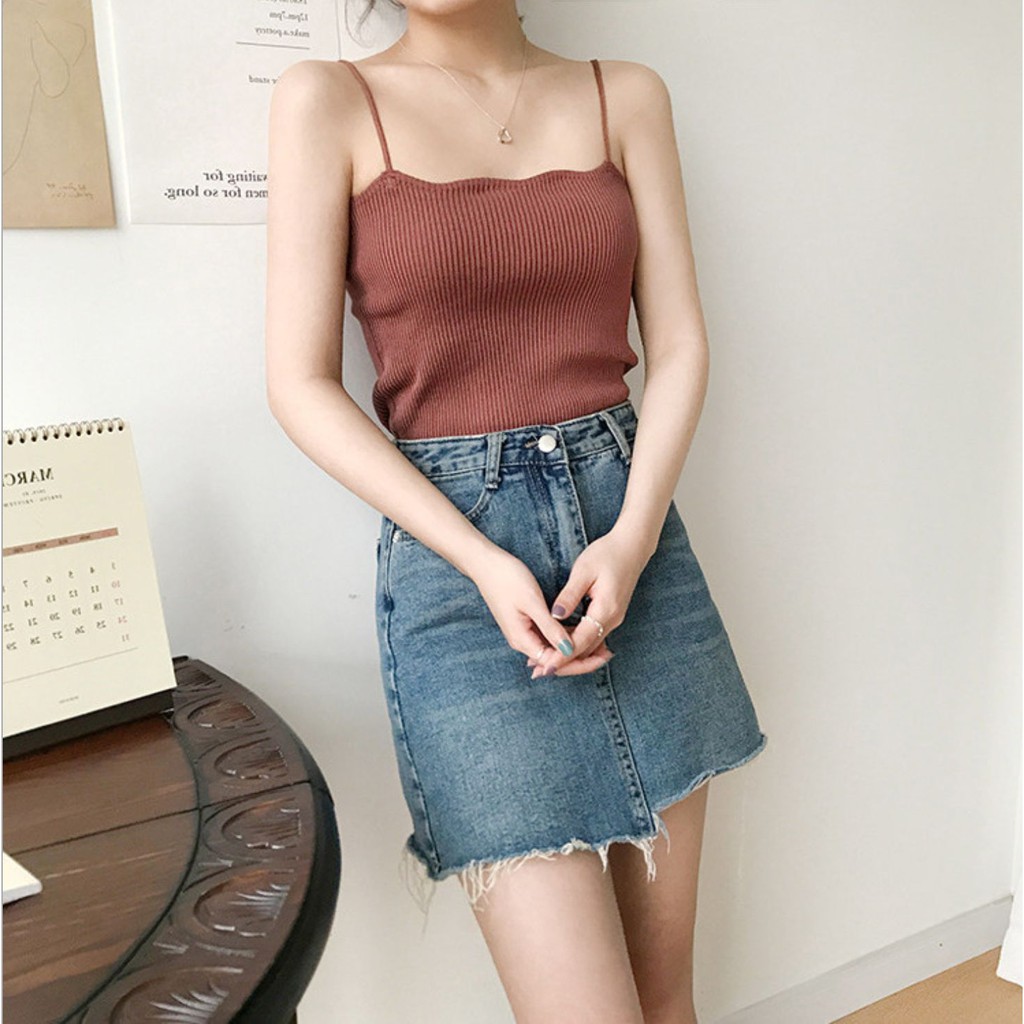 Áo dây mùa hè co giãn thoải mái - Áo hai dây body cách điệu cá tính hàng nhập cao cấp | BigBuy360 - bigbuy360.vn