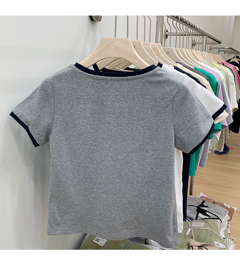 Áo Thun Cotton Cổ Tròn Ngắn Tay Thoải Mái Thời Trang 53210