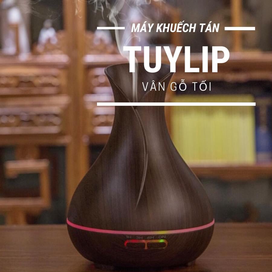 Máy khuếch tán tinh dầu tulip lớn 550ml có tích hợp remote/BH 6T | MÁY XÔNG TINH DẦU | MÁY LÀM THƠM PHÒNG famimark.com