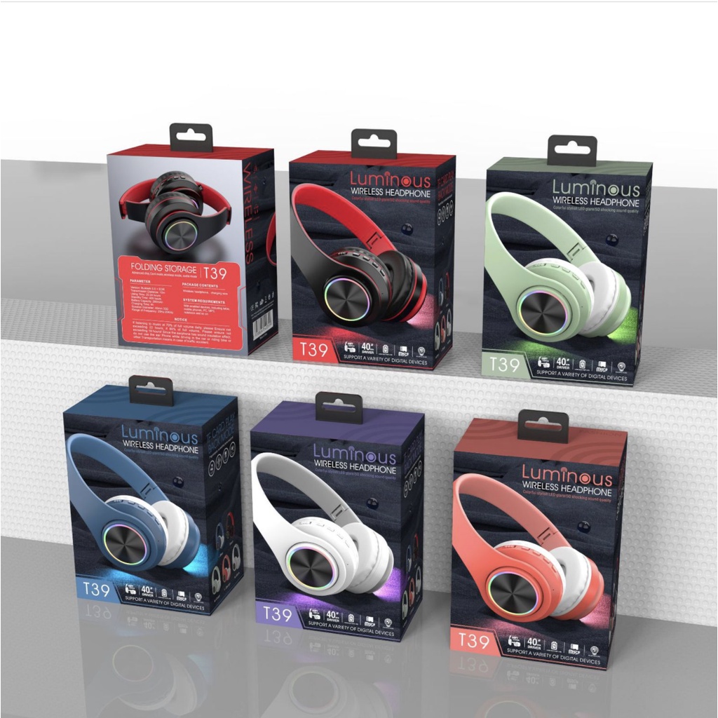 Tai nghe chụp tai bluetooth không dây cao cấp B39 có thể gập gọn tiện lợi âm bass mạnh mẽ