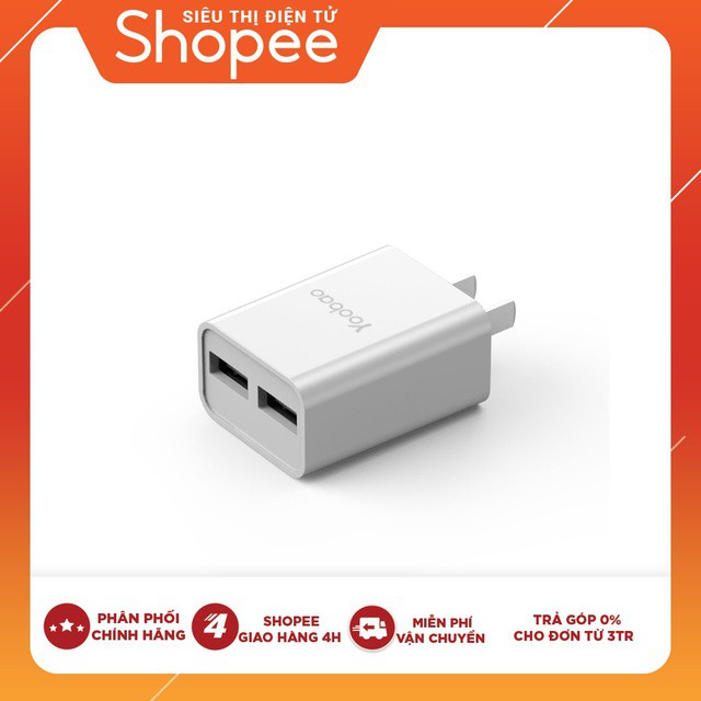 Cốc sạc du lịch Yoobao YB-722S 2 cổng 2.1A  Jbán nghỉ nghỉ