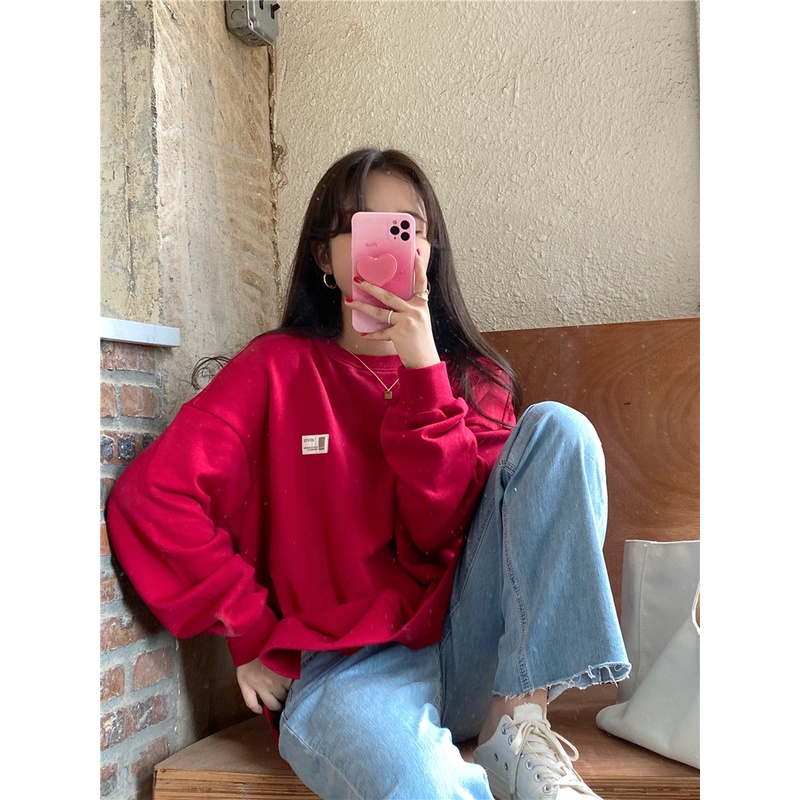 Xiaozhainv Áo Sweatshirt Nữ Cổ Tròn Dáng Rộng Đơn Giản Thời Trang Phong Cách Hàn Quốc Có 5 Màu Tùy Chọn | BigBuy360 - bigbuy360.vn
