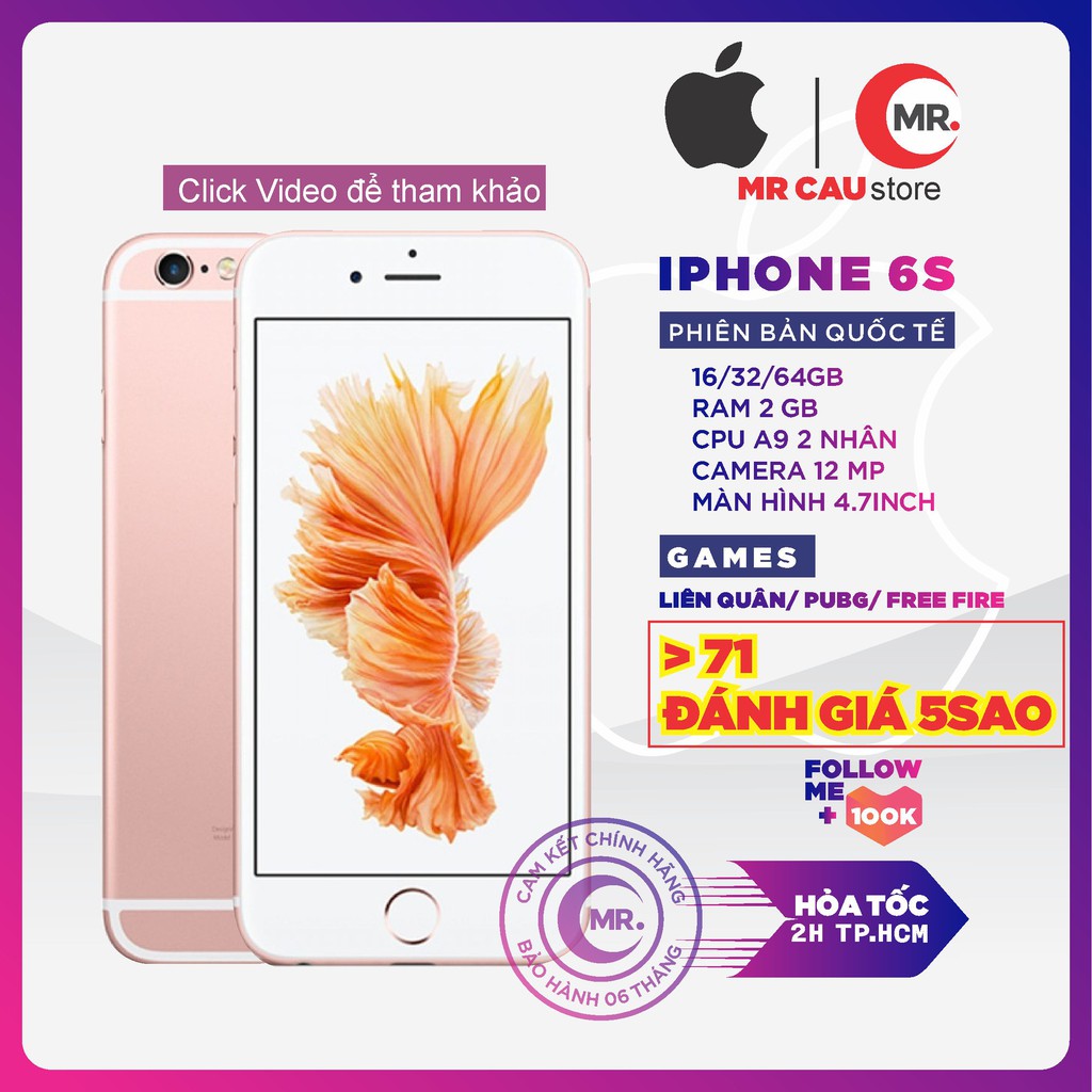 Điện thoại iPhone 6S MÁY TRẦN - 32G Quốc Tế Chính Hãng Apple Đẹp Keng 99% FREESHIP - MRCAU | BigBuy360 - bigbuy360.vn