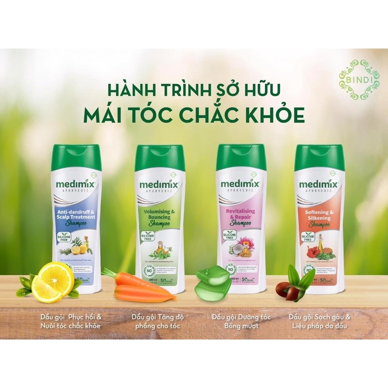 Dầu gội làm phồng tóc / sạch gàu / cấp ẩm / phục hồi / nuôi dưỡng tóc bóng mượt 400ml chiết xuất từ thiên nhiên medimix