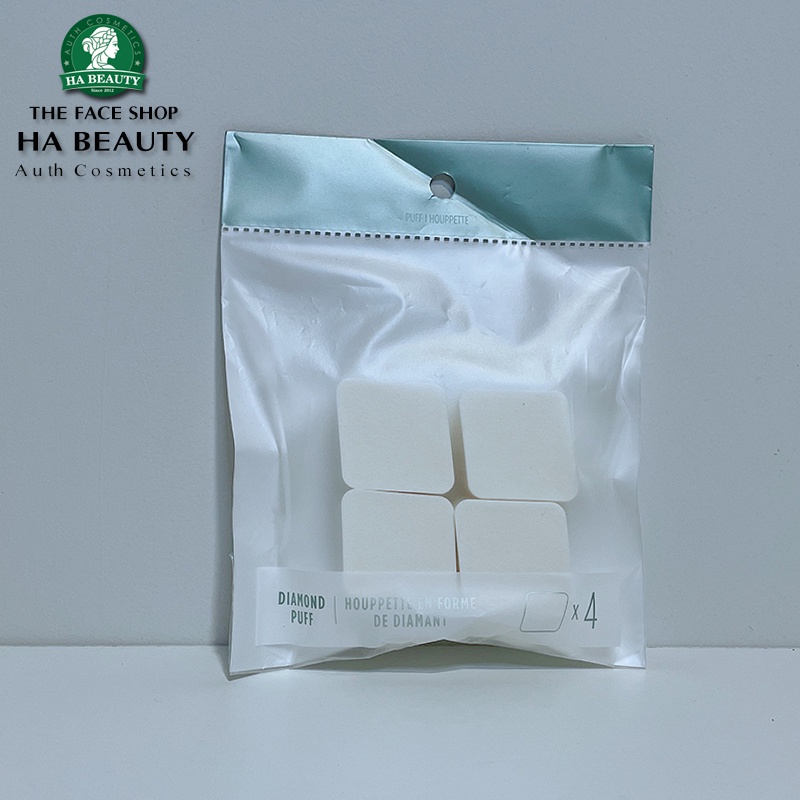 Mút tán kem nền mềm mịn an toàn sử dụng được nhiều lần The Face Shop DIAMOND PUFF 4P