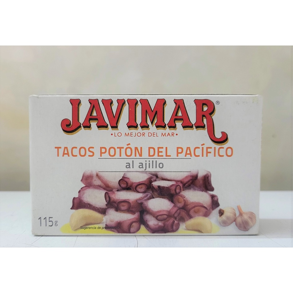 [Hộp 115g – XỐT TỎI] RÂU MỰC ĐẠI DƯƠNG CẮT LÁT [Spain] JAVIMAR Squid Legs Sliced with Garlic Sauce (tgc)