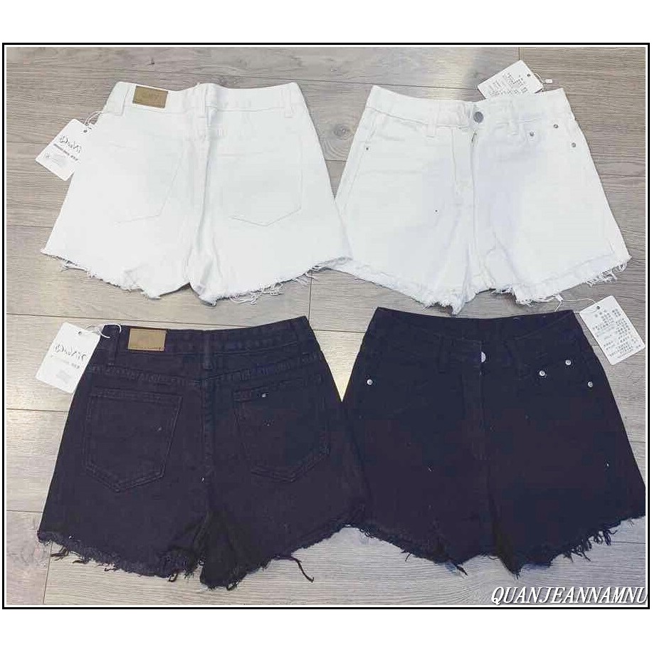 Quần short jean nữ TRẮNG -ĐEN-XANH NHẠT, TRƠN TUA LAI -BB-#H6