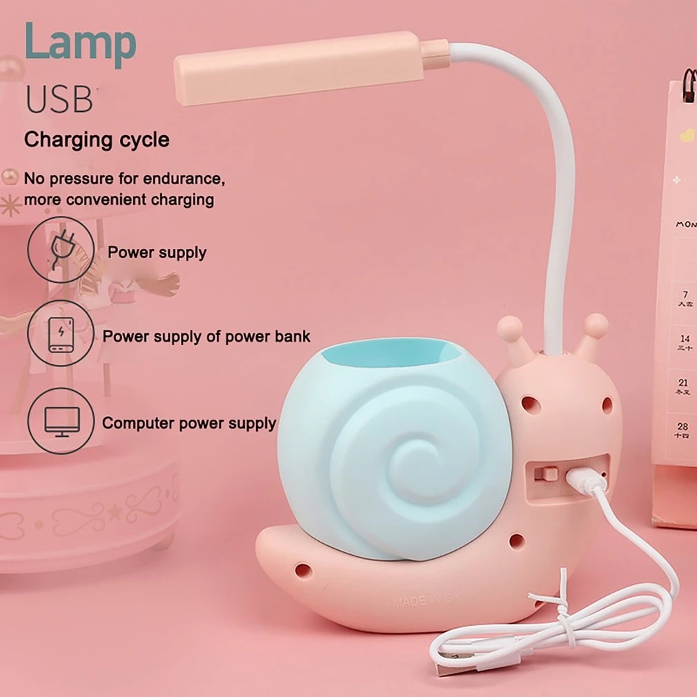 Đèn LED Đọc Sách Hình Ốc Sên Dễ Thương Sạc USB