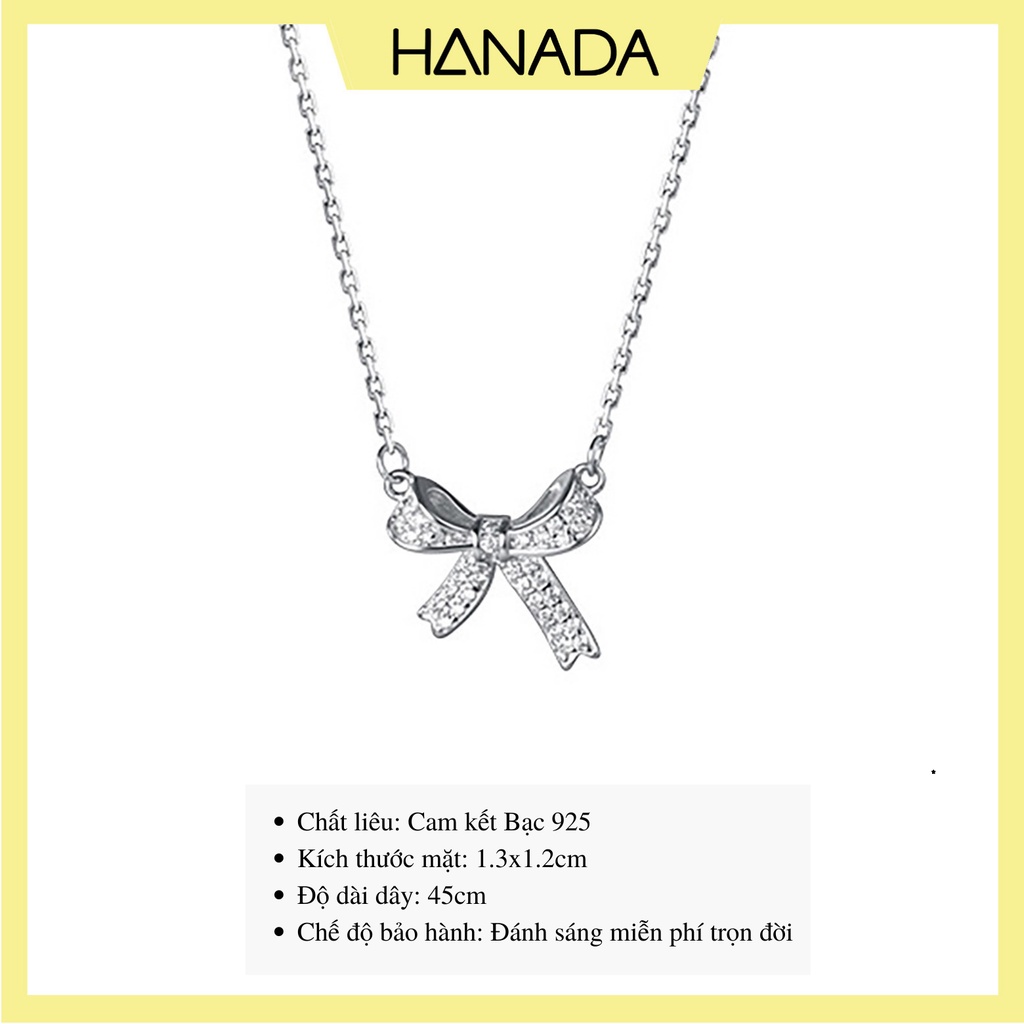 Dây Chuyền Bạc 925 Hanada Nơ Đá 0169