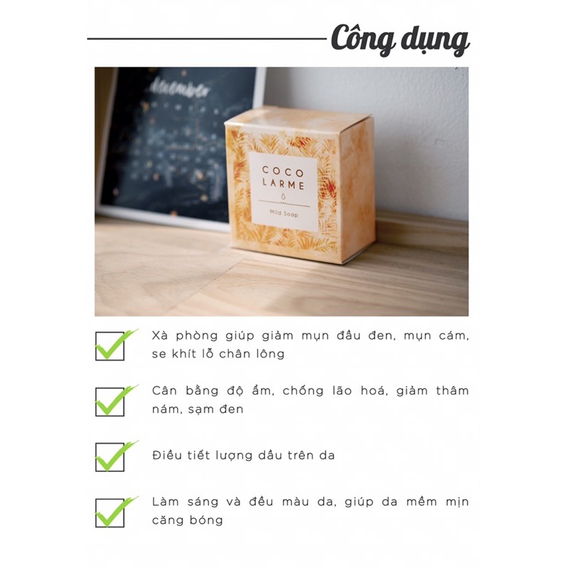 [Tặng Quà và Túi Lưới] CocoLarme Mild Soap - XÀ PHÒNG RỬA MẶT LOẠI BỎ MỤN CÁM-MỤN ĐẦU ĐEN, SE KHÍT LỖ CHÂN LÔNG | BigBuy360 - bigbuy360.vn