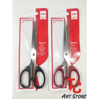 Kéo văn phòng 180mm DELI - E6009 - Đen/Đỏ