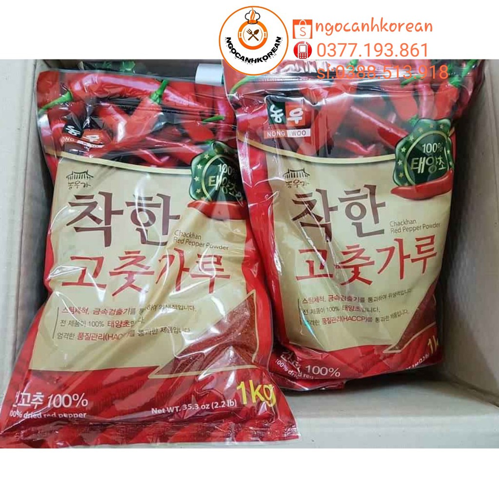 &lt;HOT&gt; bột ớt chakhan 1kg Hàn Quốc cánh/ mịn