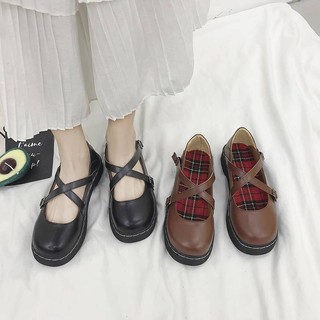 Giày Da Phong Cách Lolita Xinh Xắn Cho Nữ
