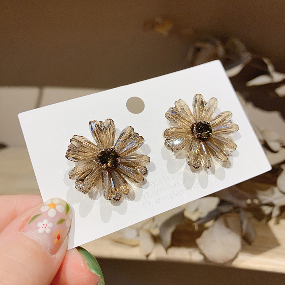 Khuyên Tai Hình Hoa Cúc Đính Đá Phong Cách Bohemian Dành Cho Nữ