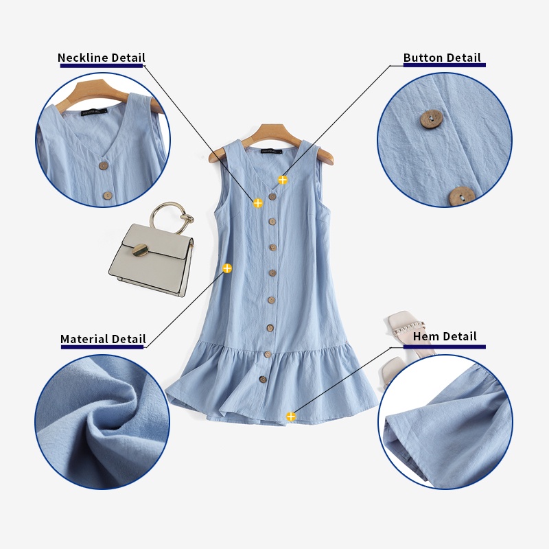 Đầm ZANZEA không tay cổ chữ V thời trang quyến rũ