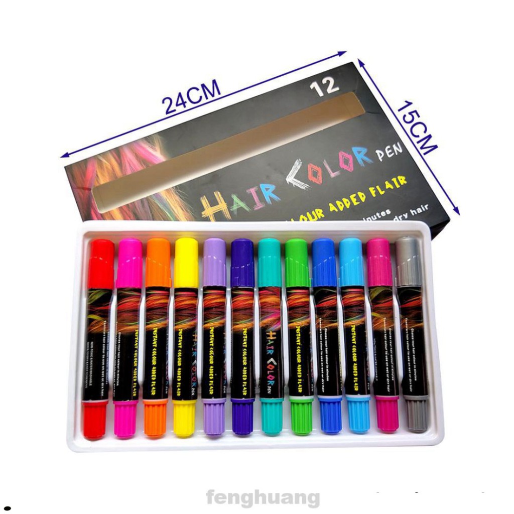 (Hàng Mới Về) Phấn Nhuộm Tóc Tạm Thời 12 Màu Cho Trẻ Em