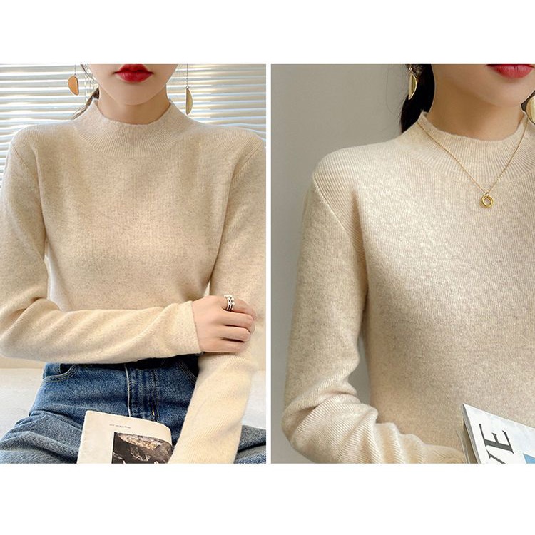 Áo Sweater Cổ Cao Ôm Dáng Phong Cách Thời Trang Thu Đông  Mới