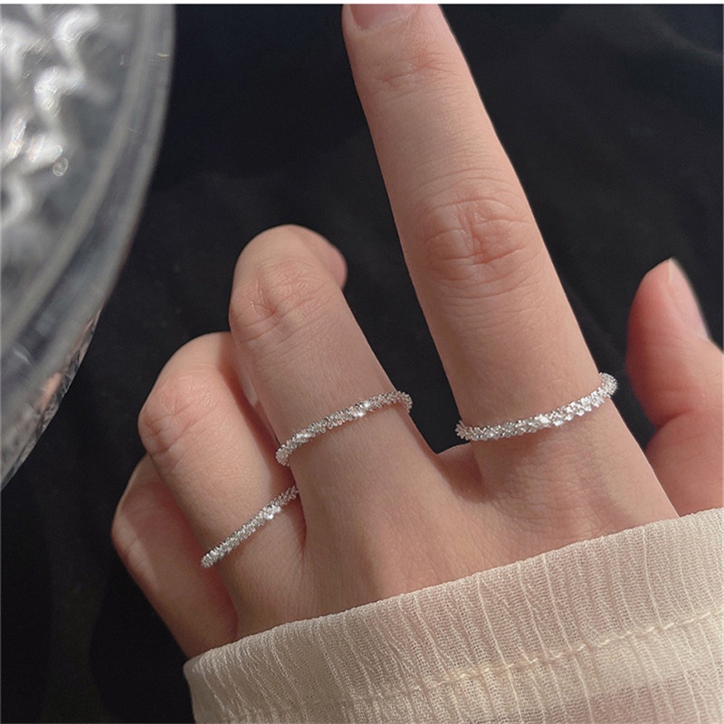 Nhẫn Đeo Tay Dây Xích Mềm Lấp Lánh Thời Trang Đơn Giản