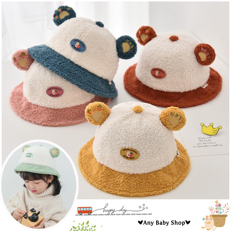 Mũ nón Bucket rộng vành thời trang cho bé trai và bé gái hình tai gấu nhiều màu siêu cute    ❣❣
