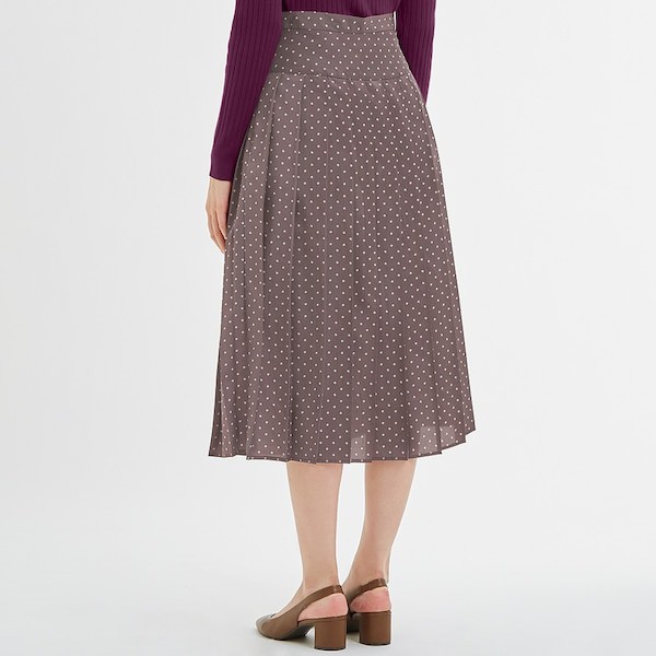 Chân váy nữ xếp ly midi chấm kẻ quyến rũ của GU - Nhật Bản | BigBuy360 - bigbuy360.vn