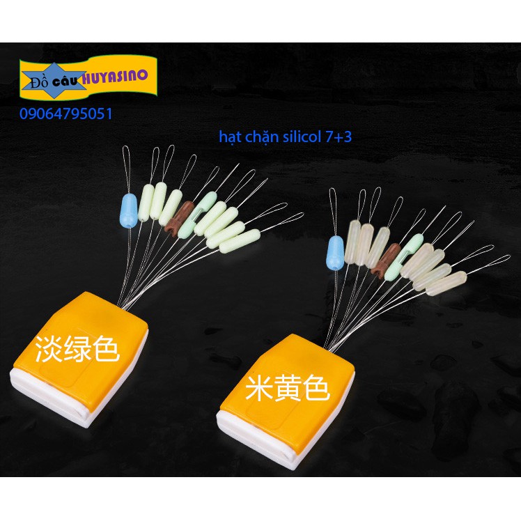 hạt chặn silicol 7+3 cho chân cắm phao dùng câu đài (bộ 5 vỉ)