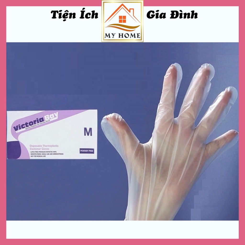 Hộp 100 găng tay cao su TPE làm bếp siêu dai, găng tay nấu ăn