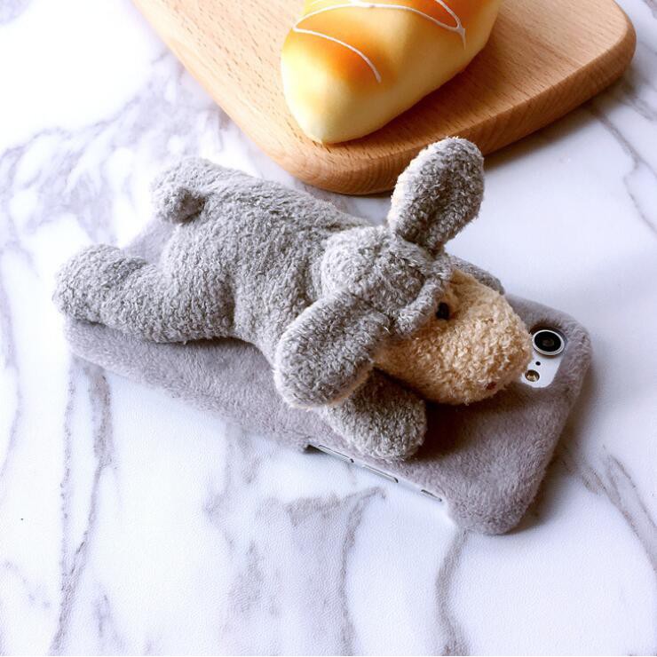 Ốp lưng điện thoại gắn thú nhồi bông đáng yêu cho IPhone 6/6S/7/8 Plus/X | BigBuy360 - bigbuy360.vn