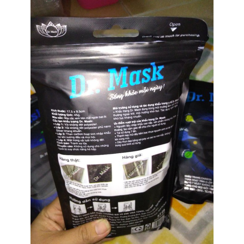 set 10 Khẩu trang carbon than hoạt tính Dr Mask 4 lớp