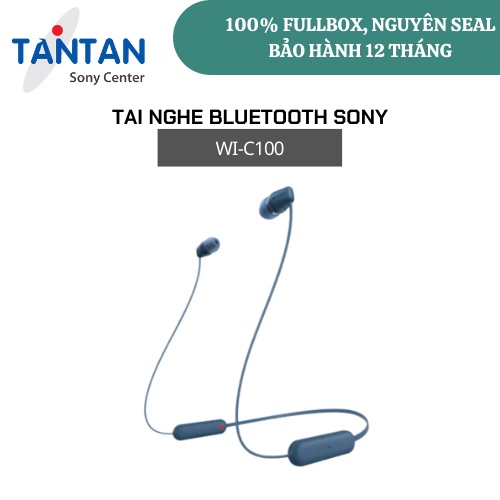 Tai Nghe BLUETOOTH Sony WI-C100 | Siêu nhẹ 19g - Pin 25h - Sạc nhanh - Nghe gọi chất lượng cao - DSEE