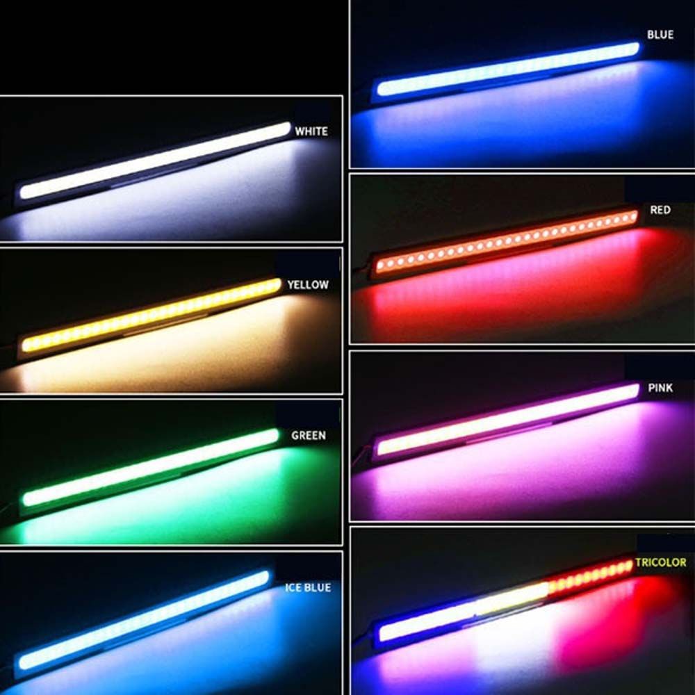 DARNELL Waterproof Car LED Strip 12V COB Car Aluminum Stripes Lights Driving Light Strip Universal Flexible LED Daytime Running Lights Car External Lights 17cm DRL LED Kit Fog Lamp/Multicolor