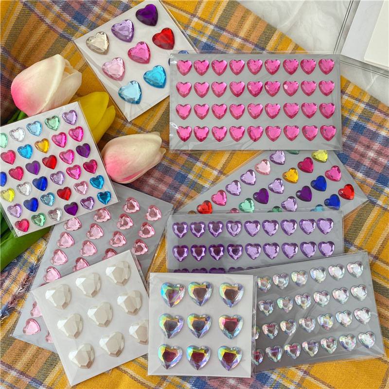 Sticker Dán Trang Trí Sổ Tay Họa Tiết Kim Cương Nhiều Màu Sắc Kiểu Hàn Quốc