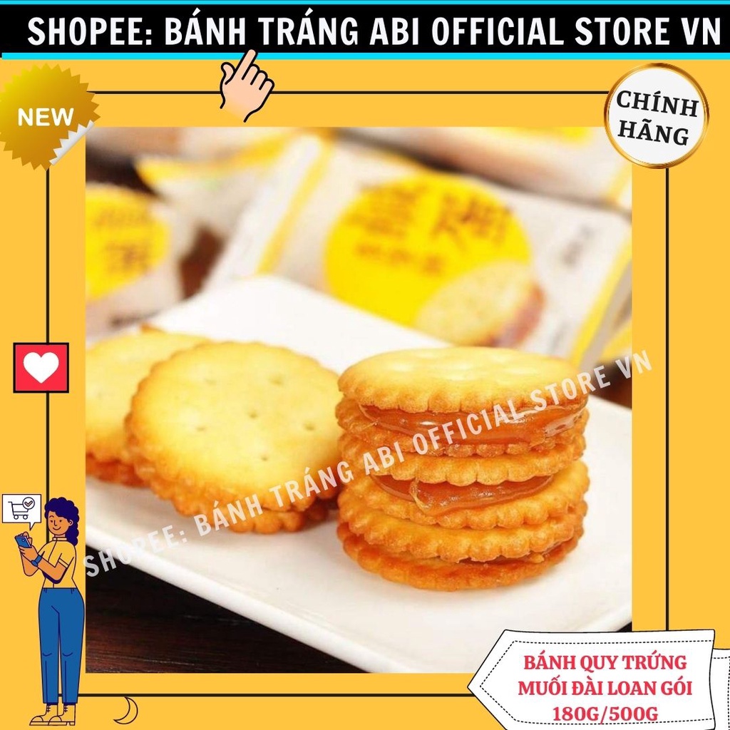 Bánh quy trứng muối hàng chuẩn thật Đài Loan DATE MỚI 2023 Gói 180gr/500gr