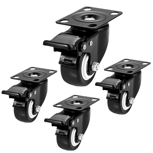 Bánh xe tủ nhựa cao cấp có khóa đế vuông 50X21mm (cái)