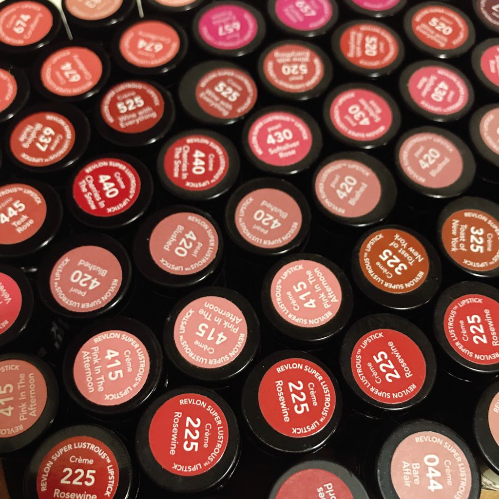 REVLON  Son Môi Siêu LUSTROUS CREME Mỹ 225#Rượu Vang Hoa Hồng 674#San Hô 044#Trần Afair 730#Revon Đỏ