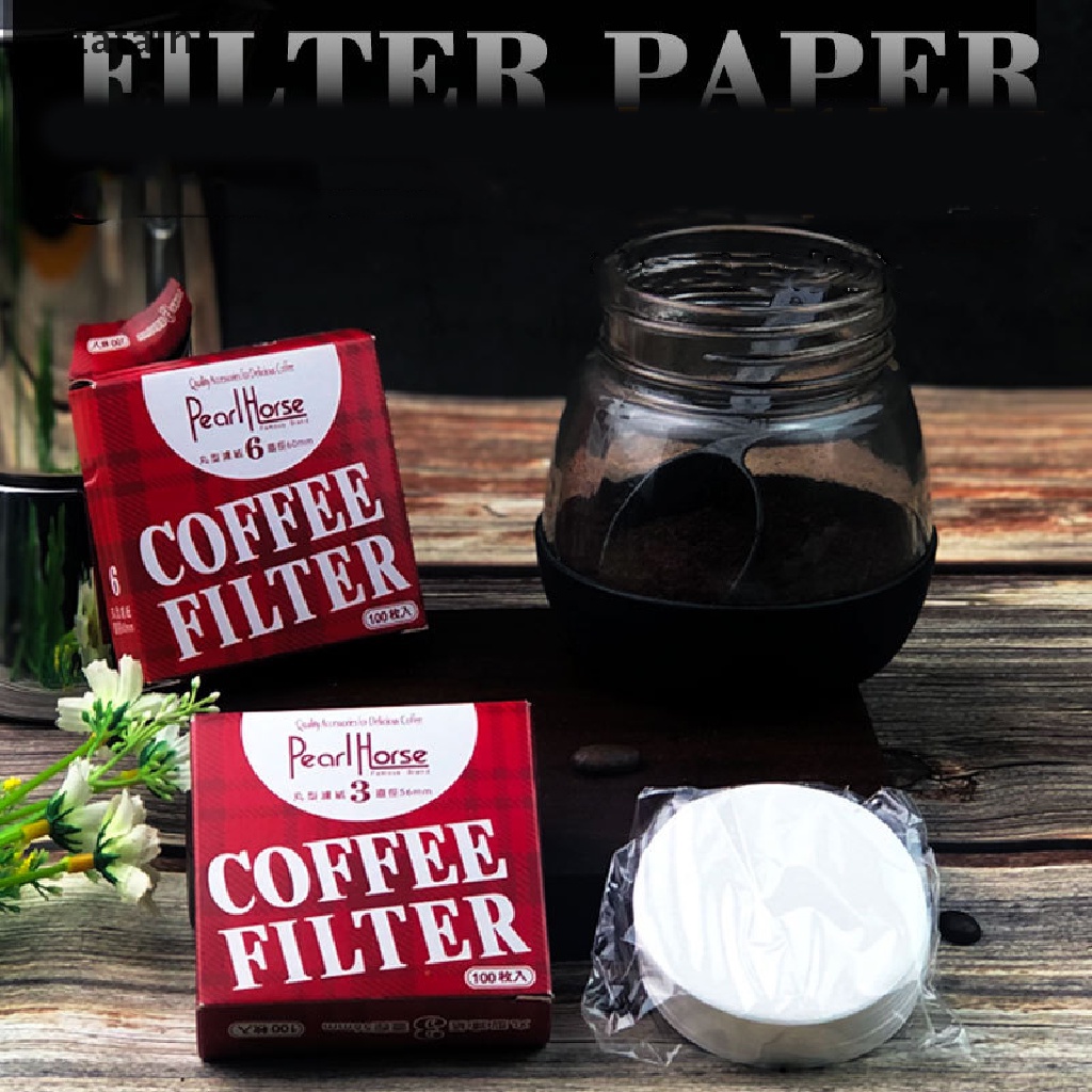 [TAT] 100pcs Round Coffee Filter Paper Moka Pot Coffee Maker Filter Tools No.3 /No.6 CVX