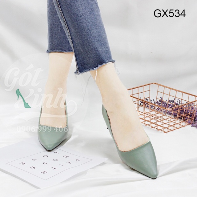 Giày cao gót 3 phân gót vuông loe - có size 40 trở lên - Hình thật shop tự chụp
