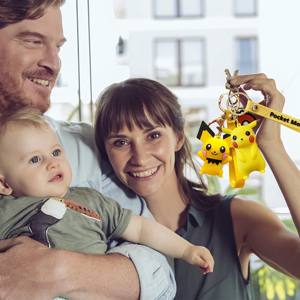 Móc khóa hình Pikachu dễ thương treo túi xách/ cho các cặp đôi