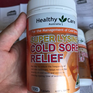 Viên uống Chống cảm Super Lysine Cold Sore Relief Healthy Care100 Viên.