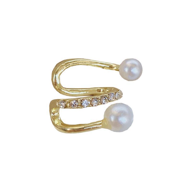 Khuyên Kẹp Vành Tai Đính Ngọc Trai Phong Cách Pháp Cổ Điển Thời Trang Mới Quyến Rũ Cho Nữ