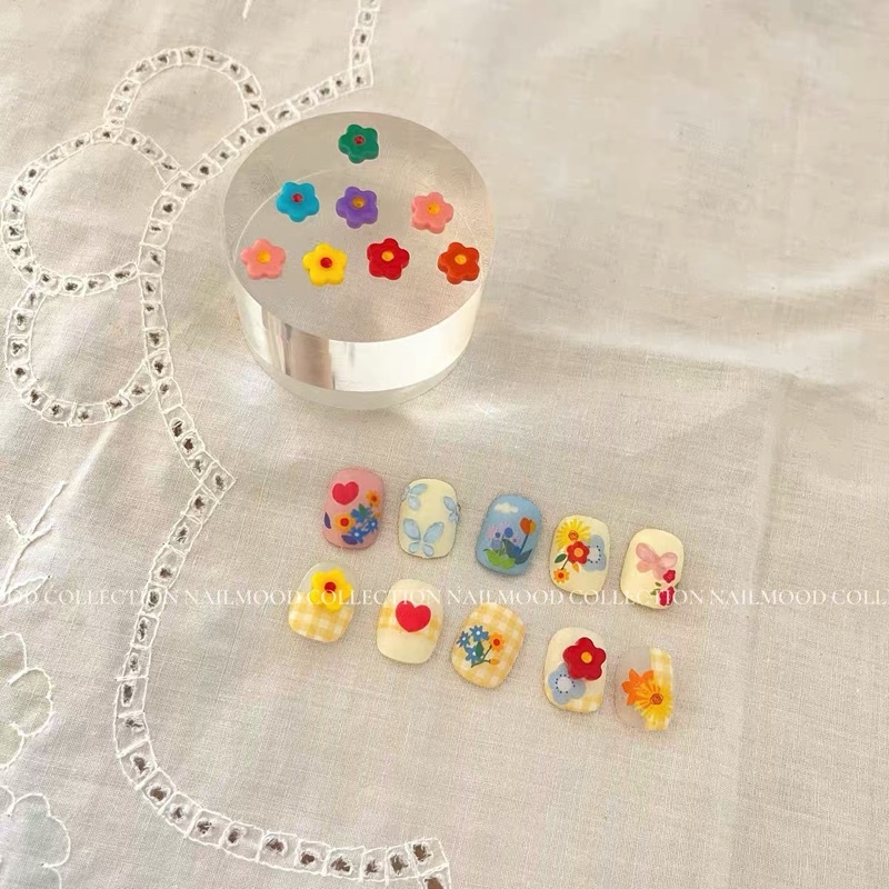 Charm hoa gắn móng tay 6 màu (12charm)