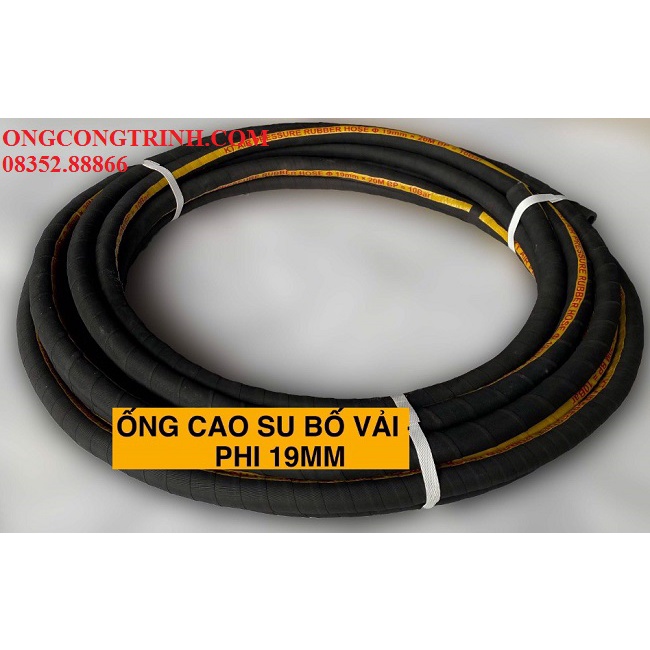 Ống cao su bố vải phi 19-22 kT rubber CDHM  2m