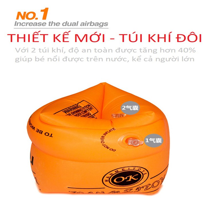 Phao tay tập bơi cho bé an toàn nhỏ gọn Bộ 2 cái HU-TP006 ToPha  nhiều màu SUNHA SH 539