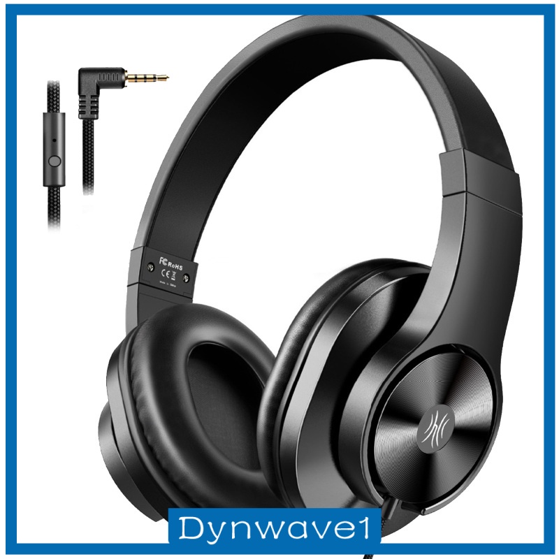 [DYNWAVE1] Wired Headphones Over Ear Headset w/ Microphone Stereo Bass Earphone