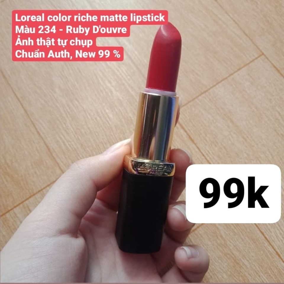 Son lì mịn cao cấp L’Oreal Color Riche Matte màu 234 Ruby D'oeuvre ̣̣(3.7g)